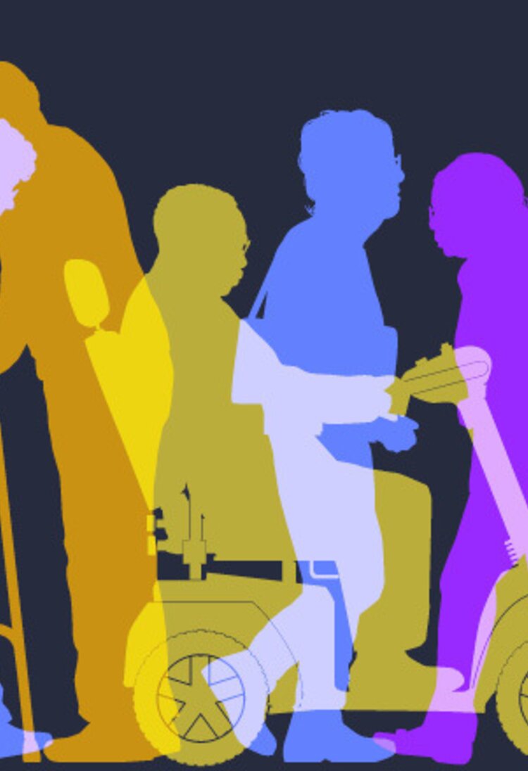 Silhouttes of persons with different disabilities | © John Hopkins Bloomberg School of Public Health 