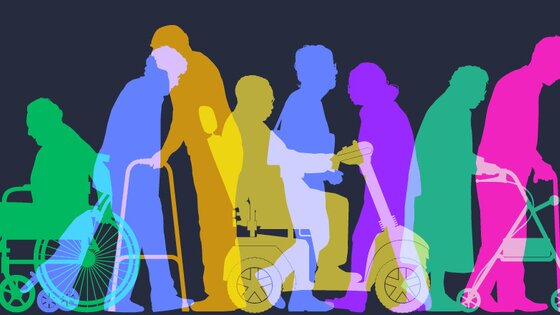 Silhouttes of persons with different disabilities | © John Hopkins Bloomberg School of Public Health 